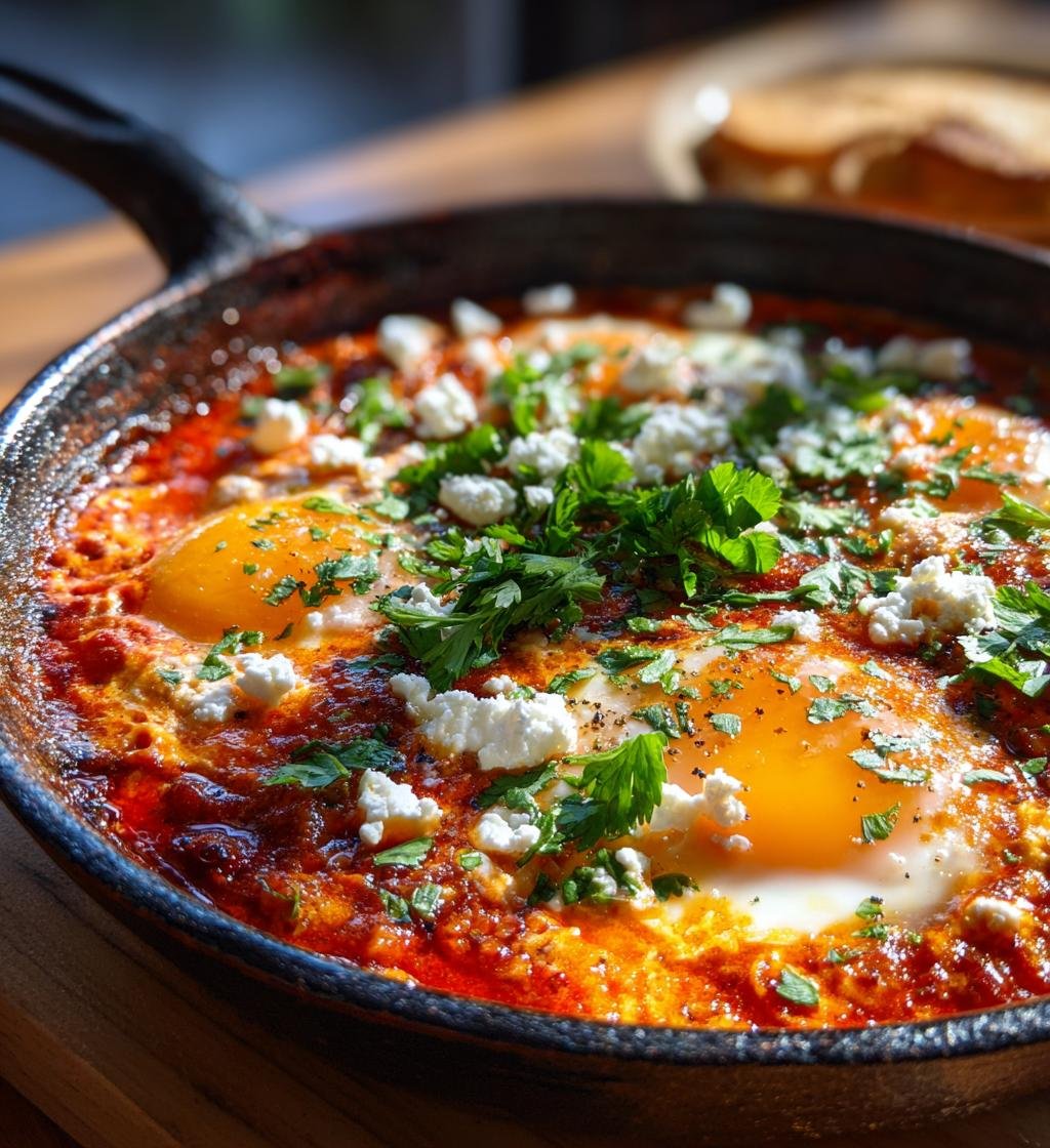 Shakshuka med fetaost och färska örter – Enkel och God frukost - steg för steg