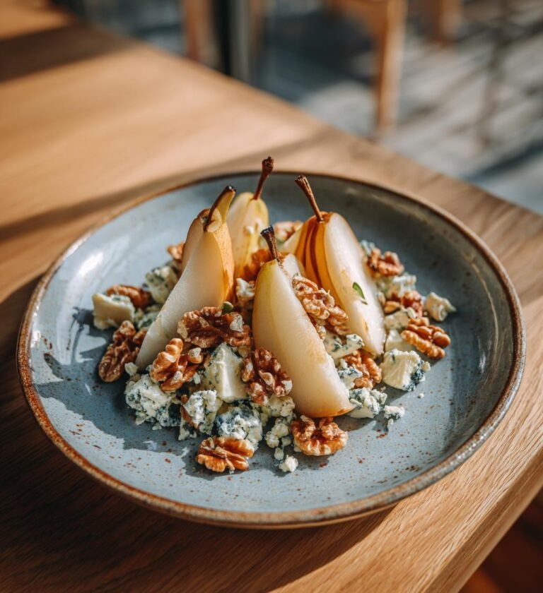Päronsallad med ädelost och valnötter