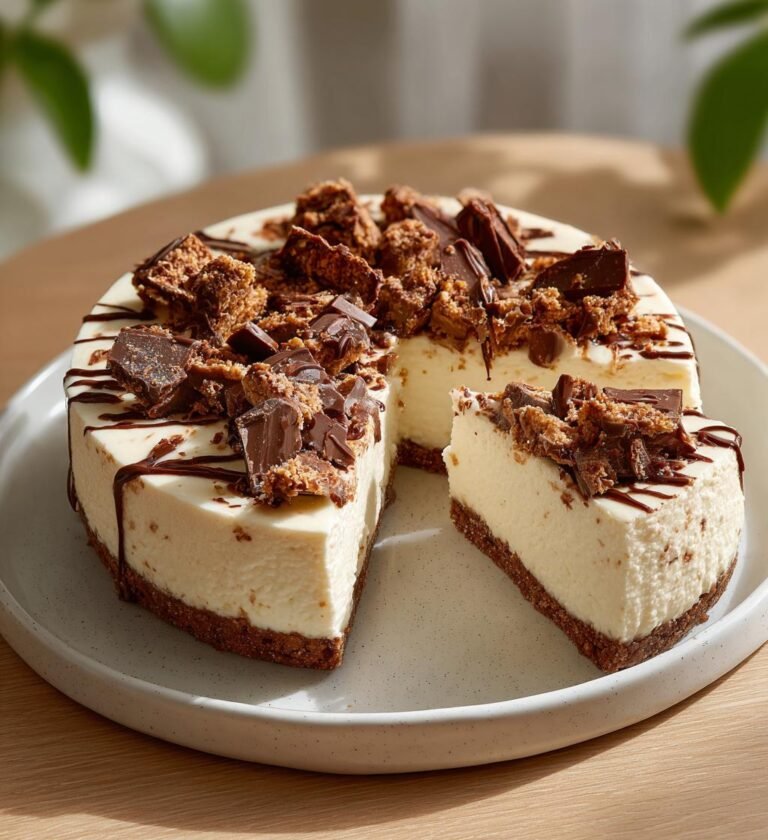 Cheesecake med Daim utan ugn