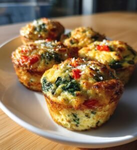 Äggmuffins med spenat ost och paprika