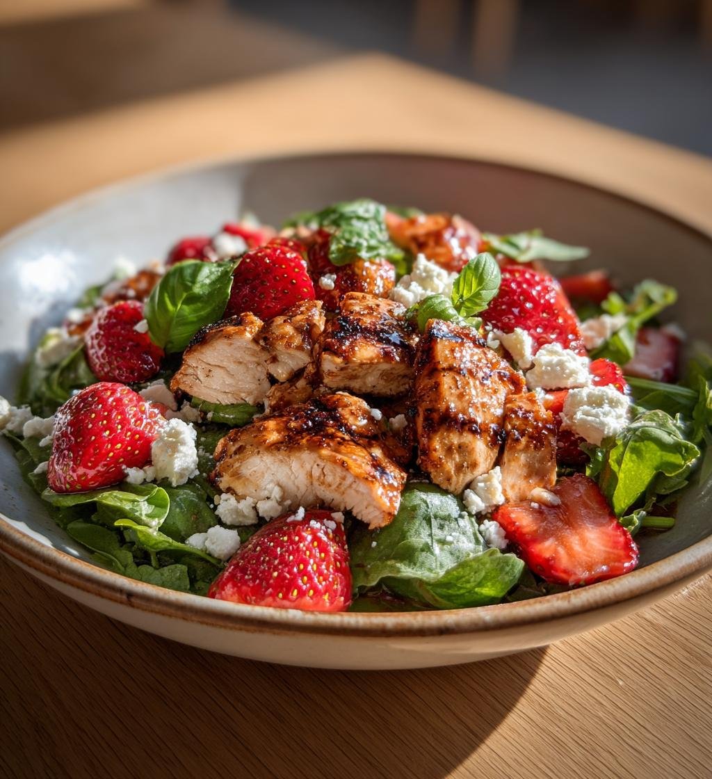 Grillad kycklingsallad med jordgubbar och fetaost - Enkel och God - steg för steg