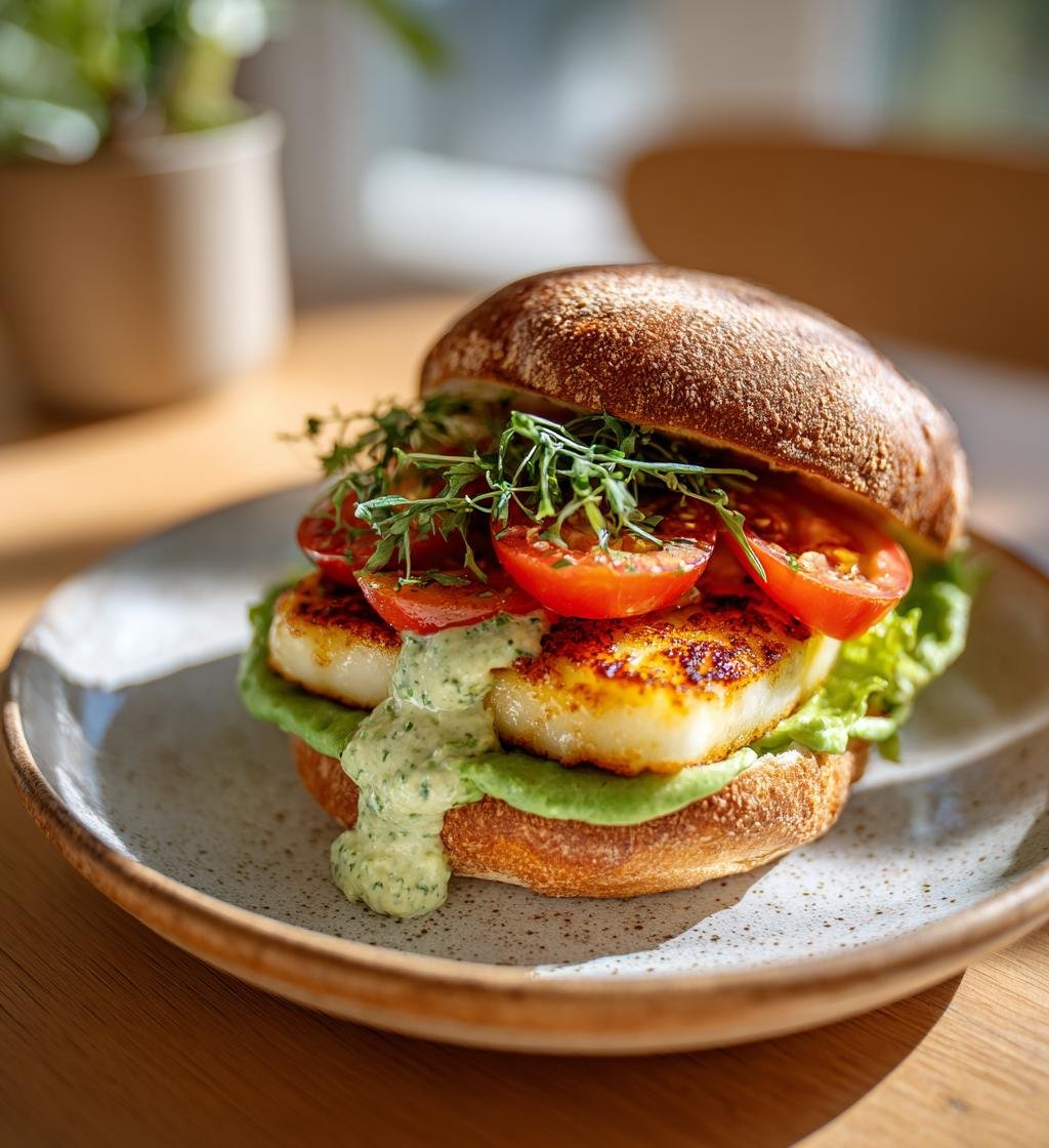 Grillad halloumiburgare med avokadodressing - Enkel och God Måltid - steg för steg