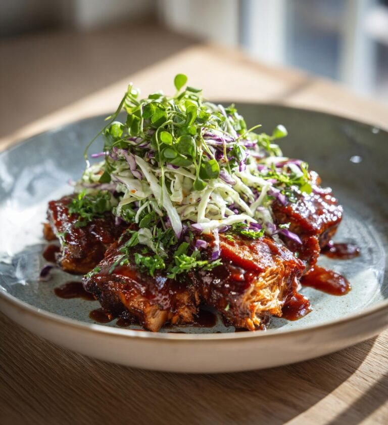 Långkokt pulled pork med coleslaw