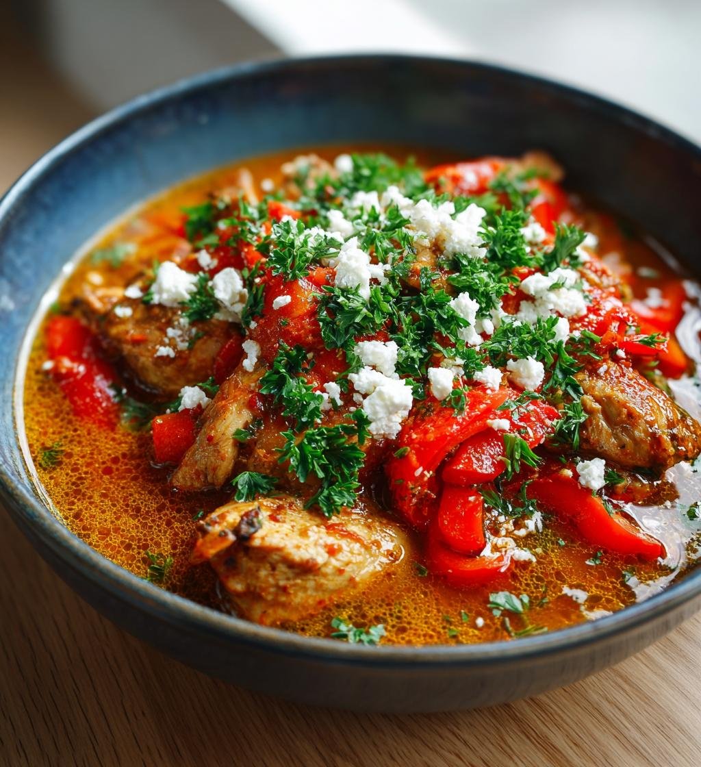 Krämig kycklinggryta med ajvar och fetaost – Enkel och God Middag