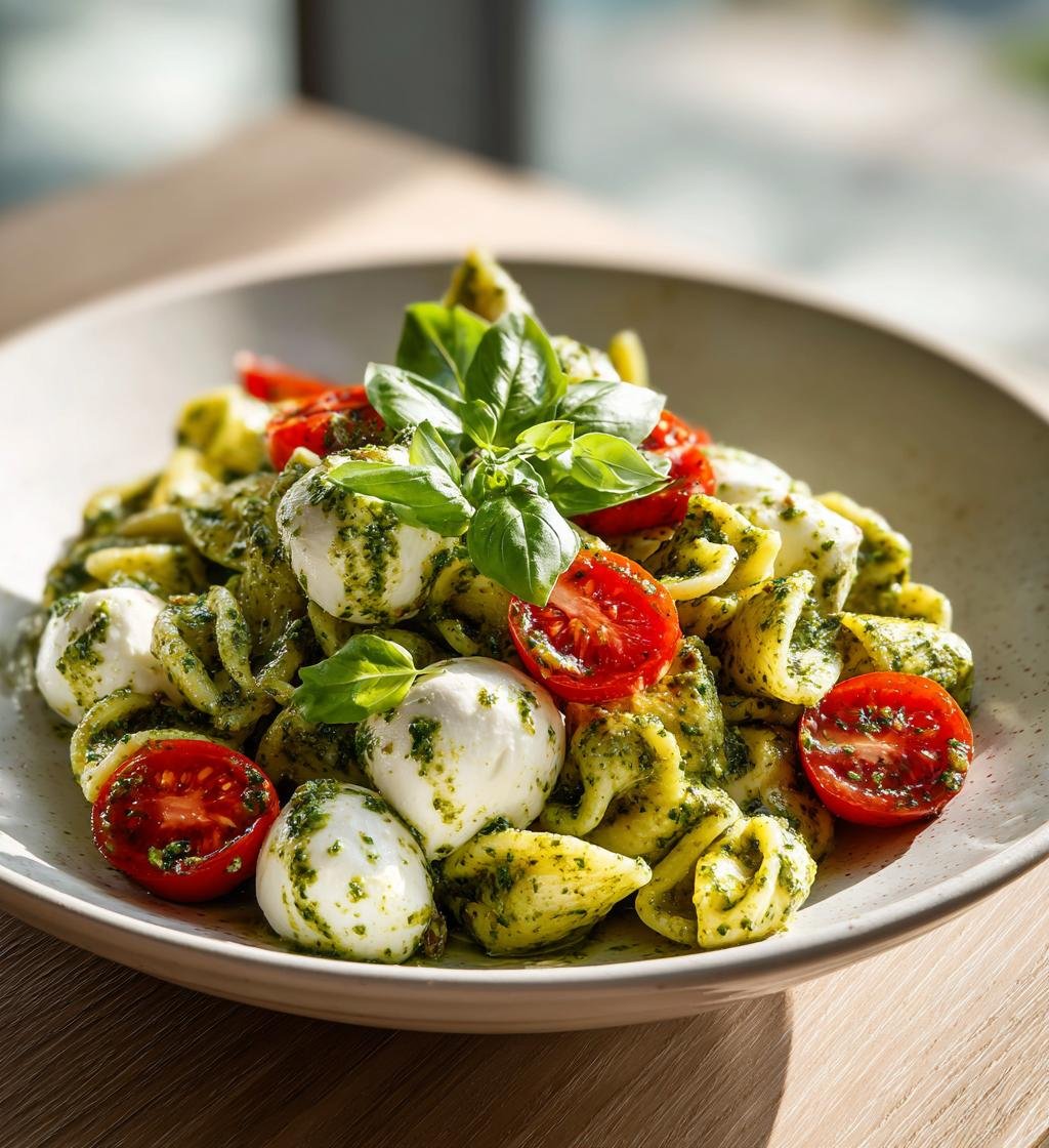 Krämig pestopastasallad med mozzarella och tomater – Enkel och God