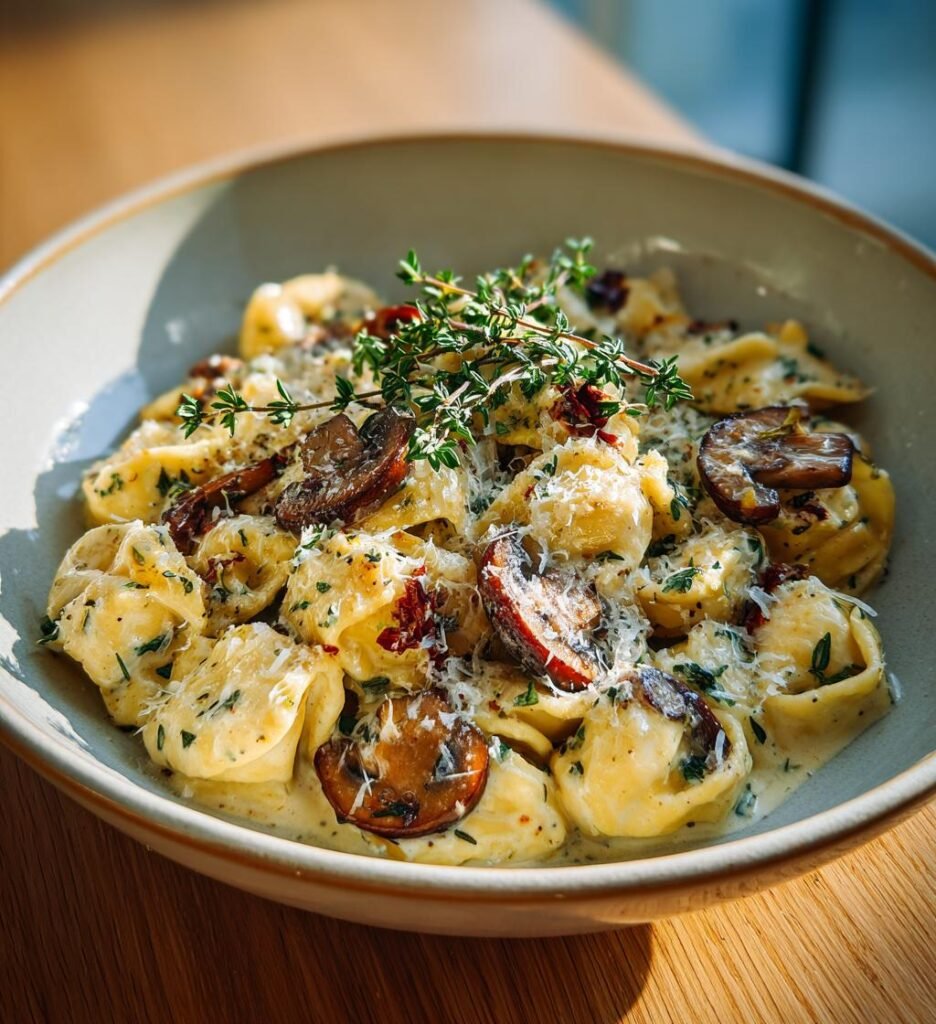 Krämig svamppasta med timjan och pecorino