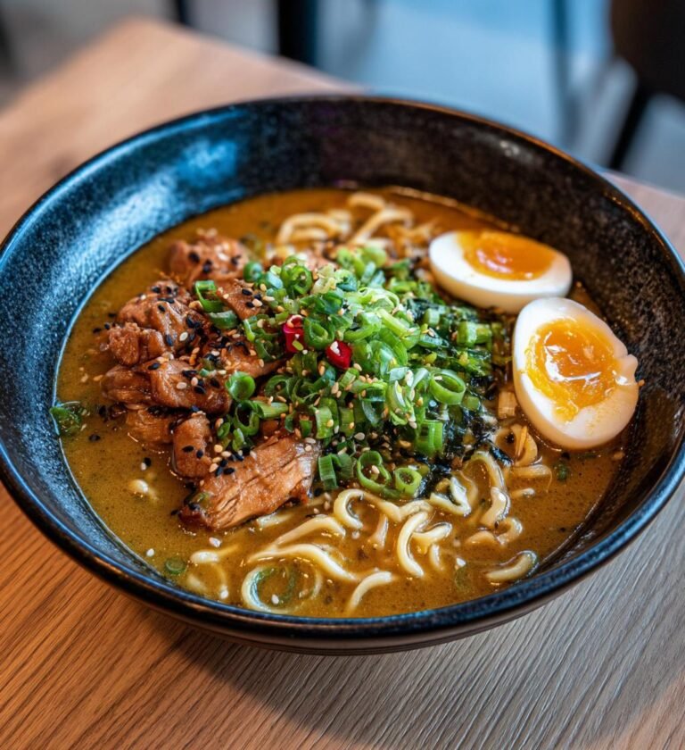 Kycklingramen med miso och grönsaker