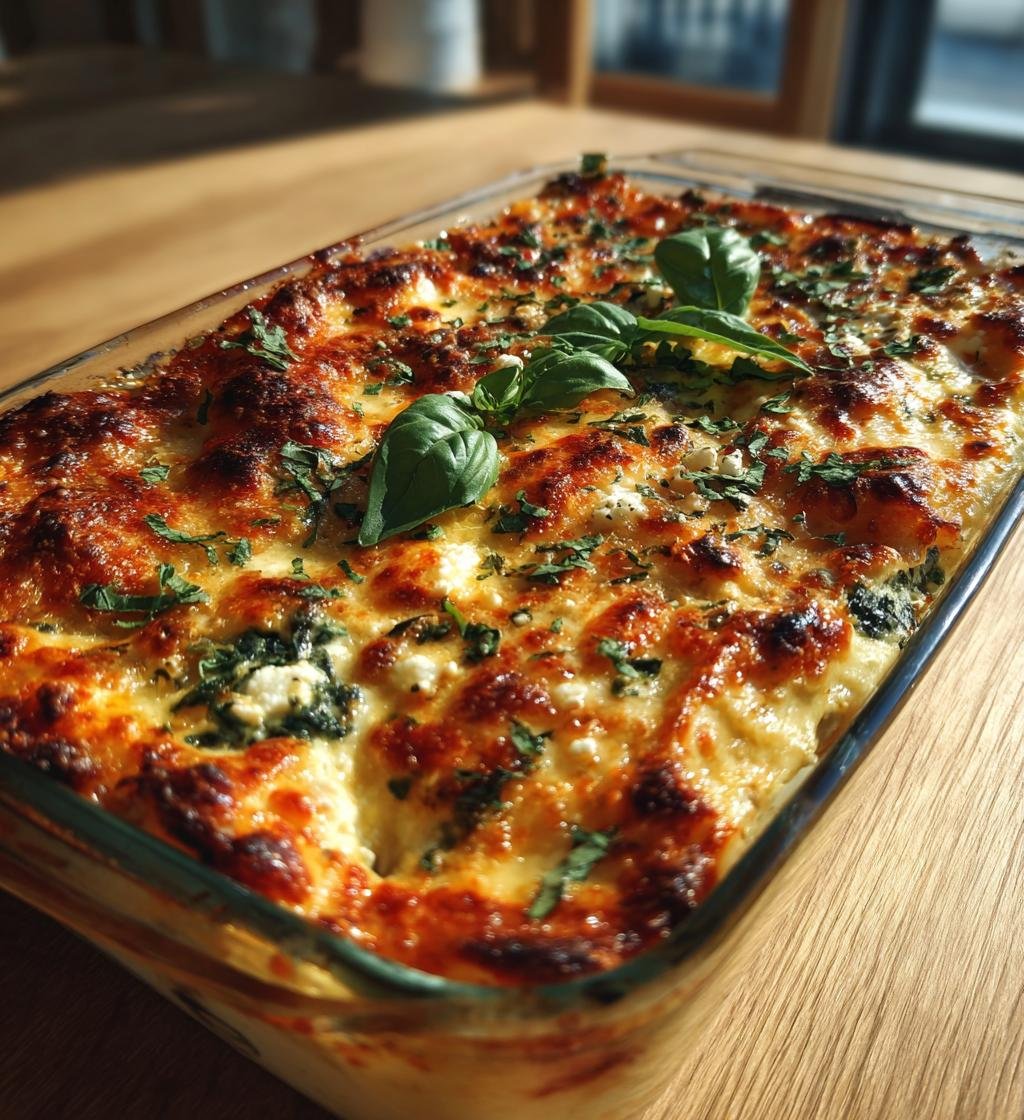 Vegetarisk lasagne med spenat och fetaost – Enkel och Krämig - steg för steg