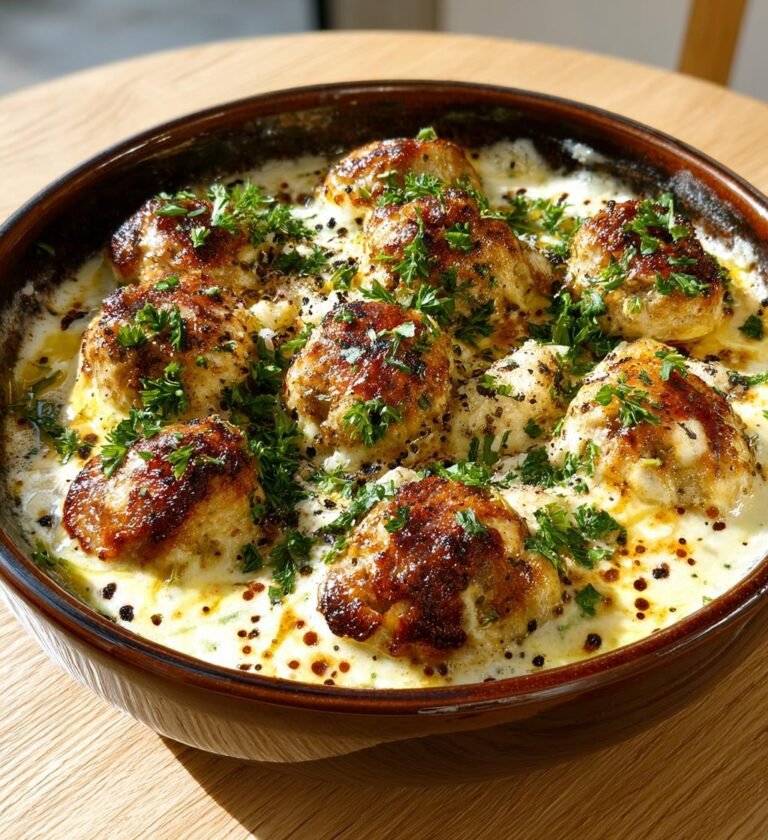 Köttbullar i krämig pepparsås