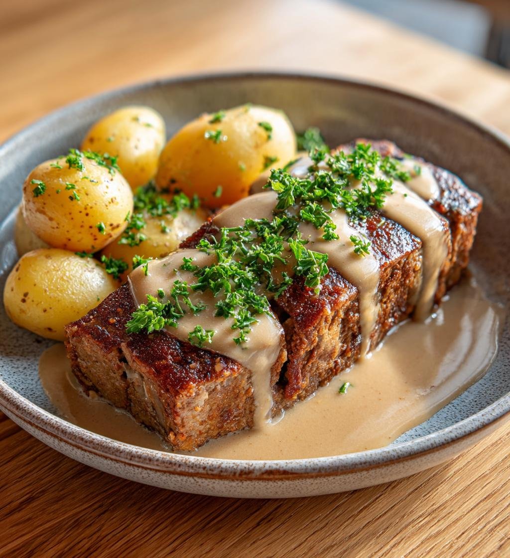 Saftig köttfärslimpa med gräddsås – Enkel och God vardagsmat