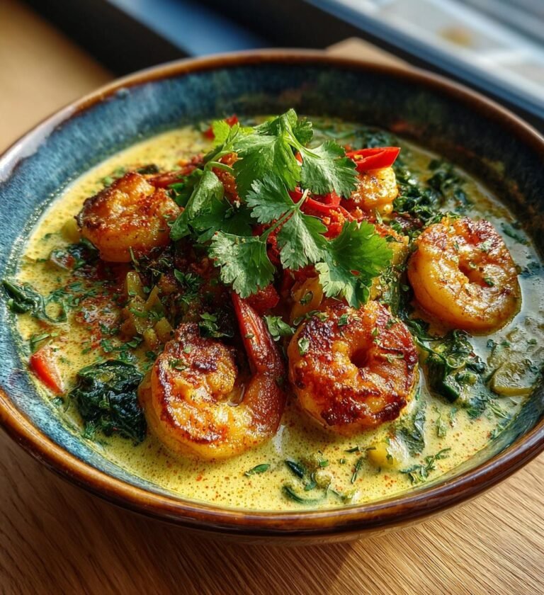 Räkcurry med kokosmjölk och grönsaker