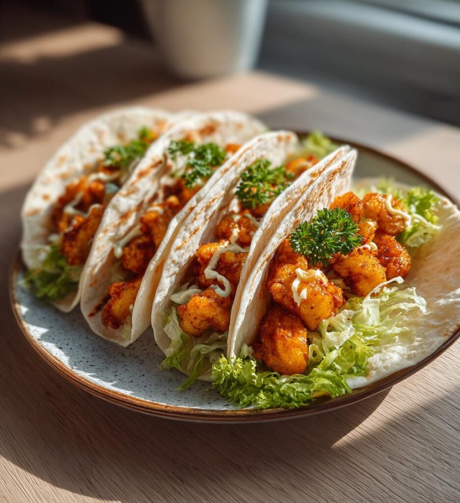 Krispiga kycklingwraps med vitlökssås