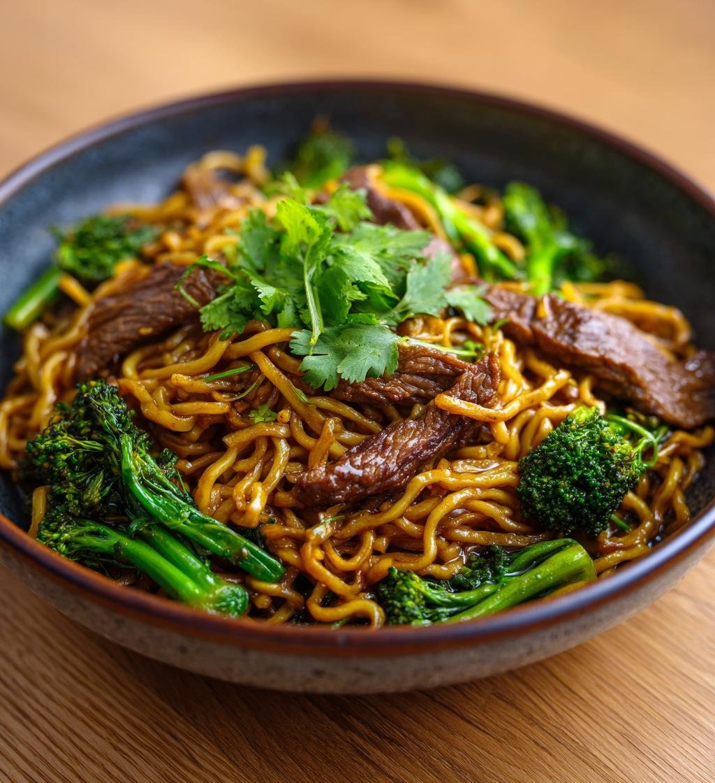 Nudelwok med nötkött broccoli och ingefära – Enkel och god middag