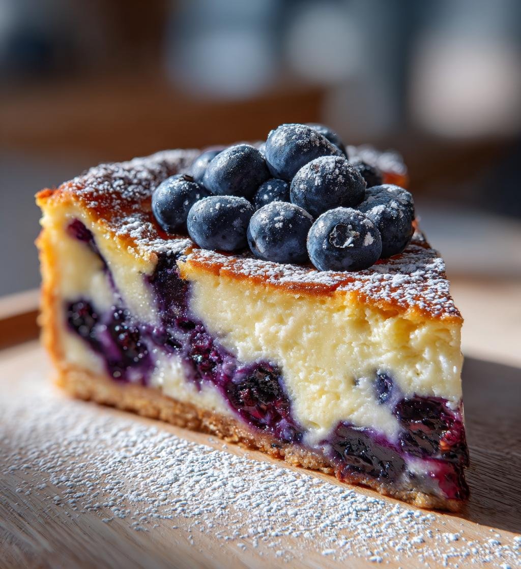 Ugnsbakad cheesecake med blåbärsswirl – Enkel och krämig dessert