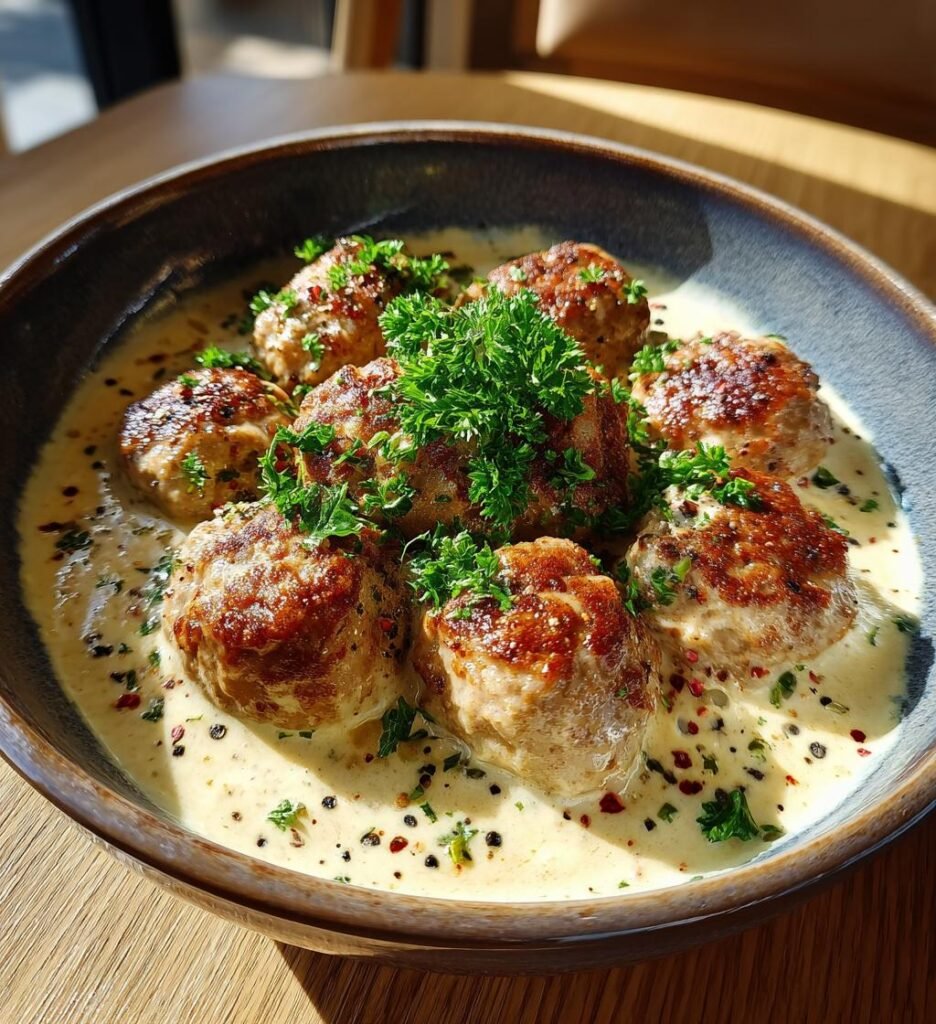 Köttbullar i krämig pepparsås