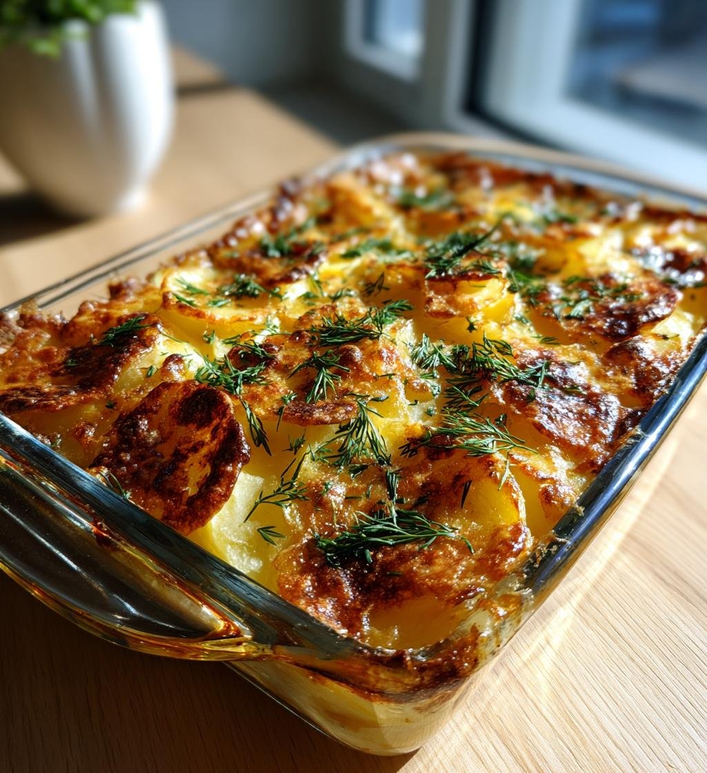 Färskpotatisgratäng med dill Västerbottensost och gräslök - Enkel och Krämig