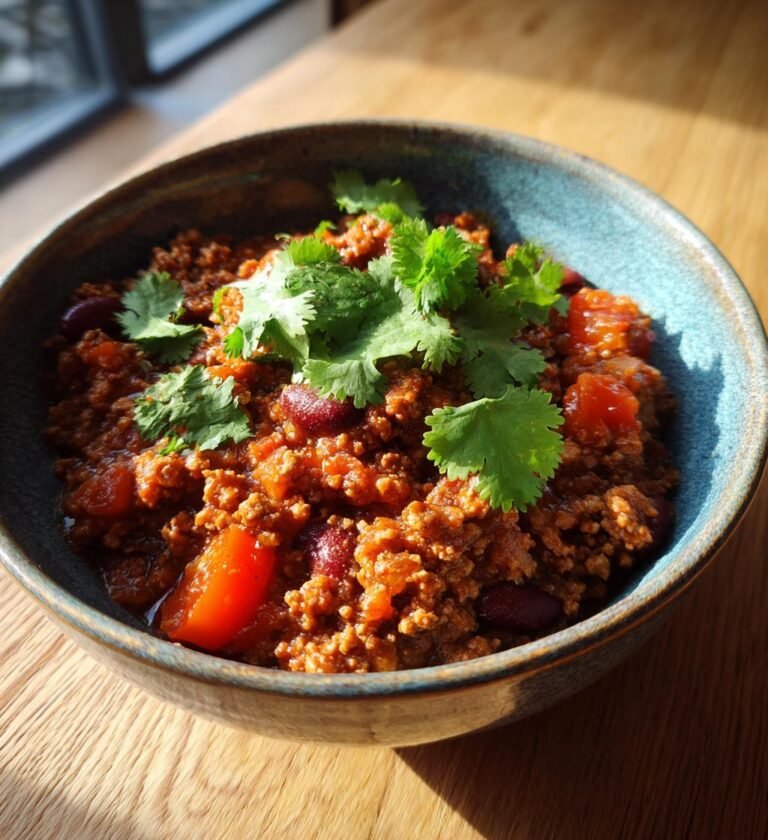 Chili con carne med bönor och mörk choklad