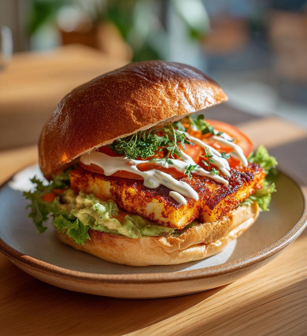 Grillad halloumiburgare med avokadodressing - Enkel och God Måltid