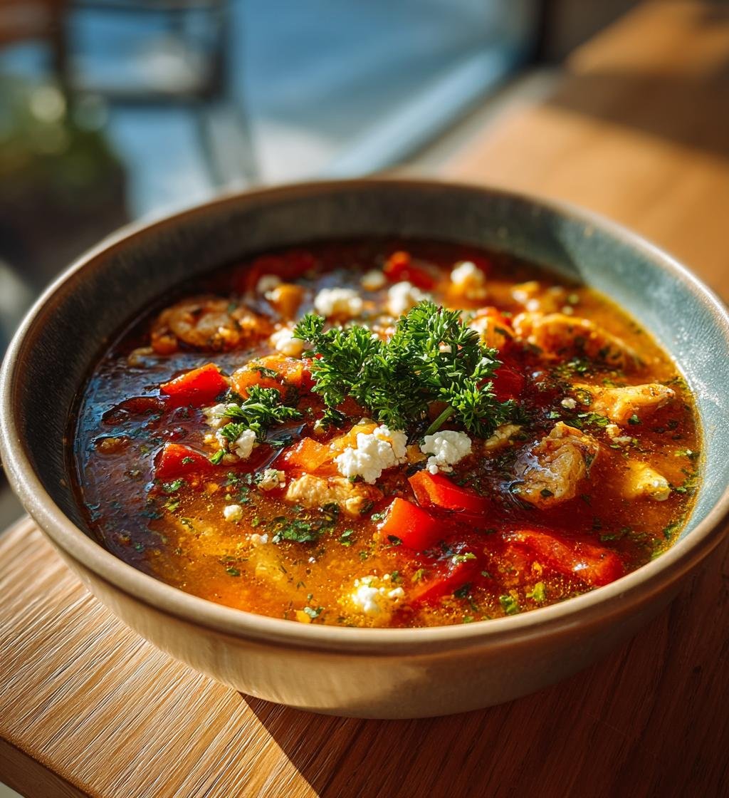 Krämig kycklinggryta med ajvar och fetaost – Enkel och God Middag - steg för steg