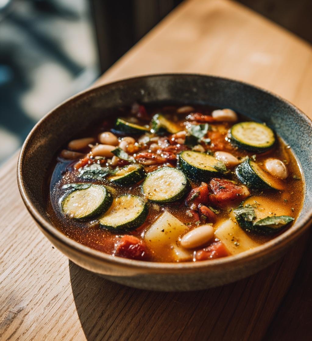 Minestronesoppa med bönor pasta och zucchini – Enkel och God - steg för steg
