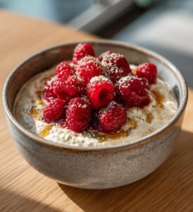 Overnight oats med hallon och vanilj