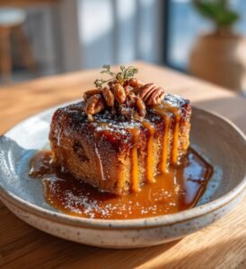 Sticky toffee pudding med kolasås