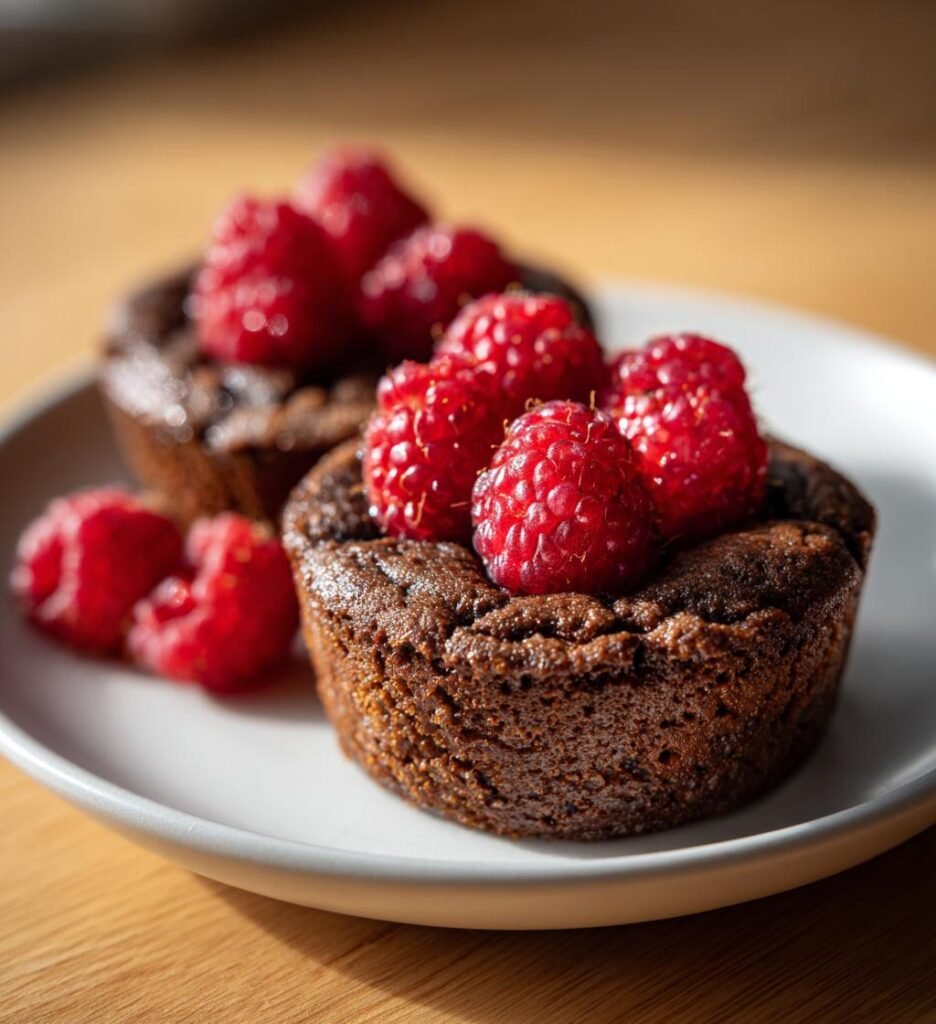 Saftiga chokladmuffins med hallon