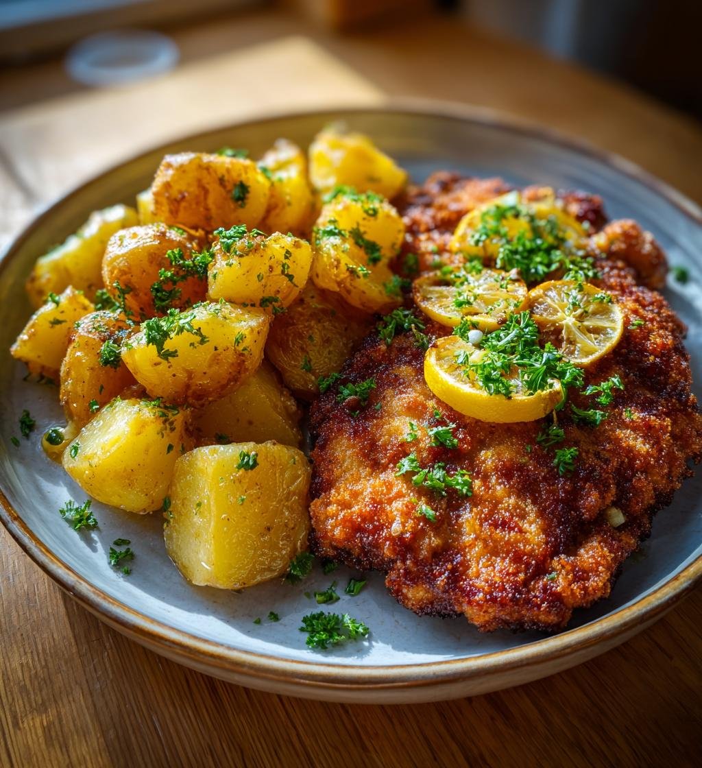 Fläskschnitzel med citron kapris och stekt potatis – Enkel och God Middag - steg för steg
