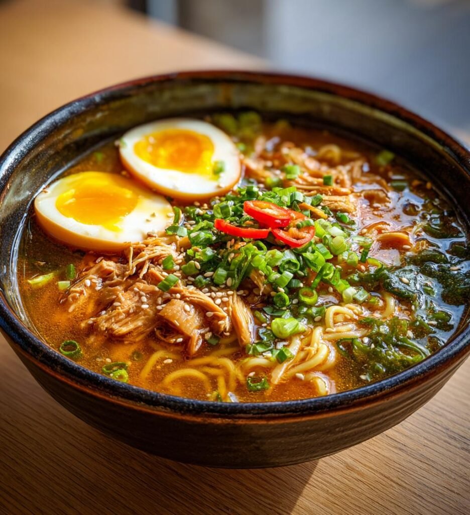 Kycklingramen med miso och grönsaker