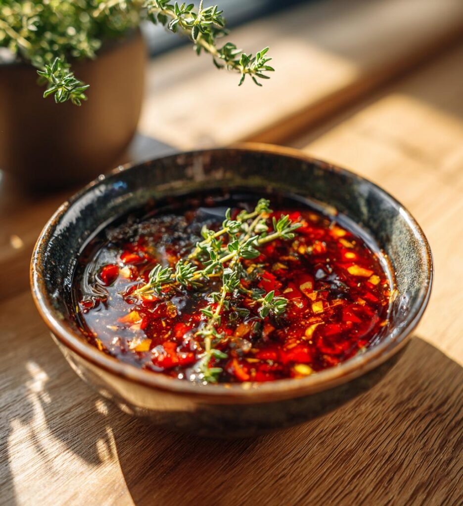 Rödvinssås med schalottenlök och timjan
