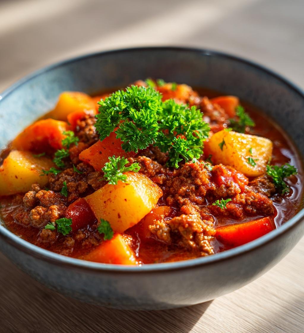 Köttfärsgryta med potatis och morötter - Enkel och God Familjerätt - steg för steg