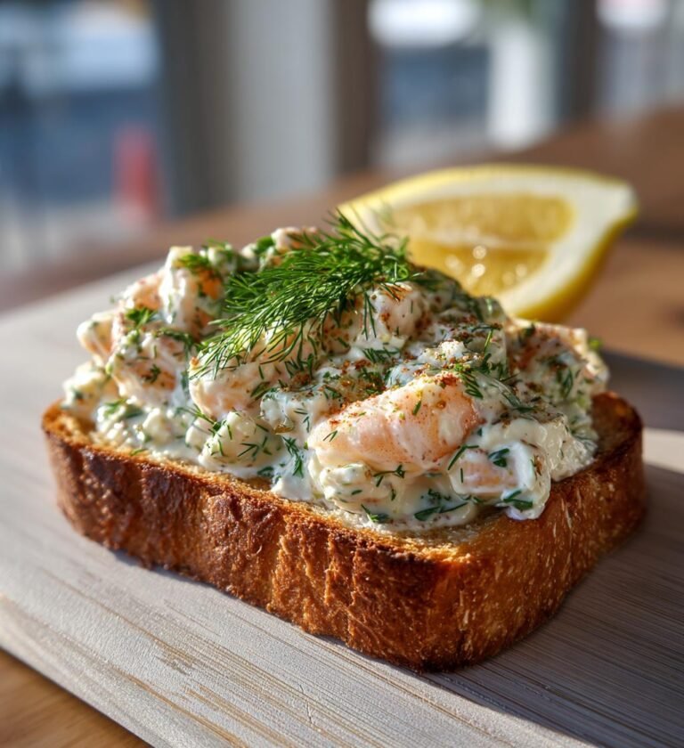 Toast Skagen med räkor dill och citron
