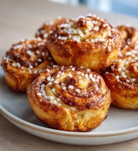Kanelbullesnittar med pärlsocker