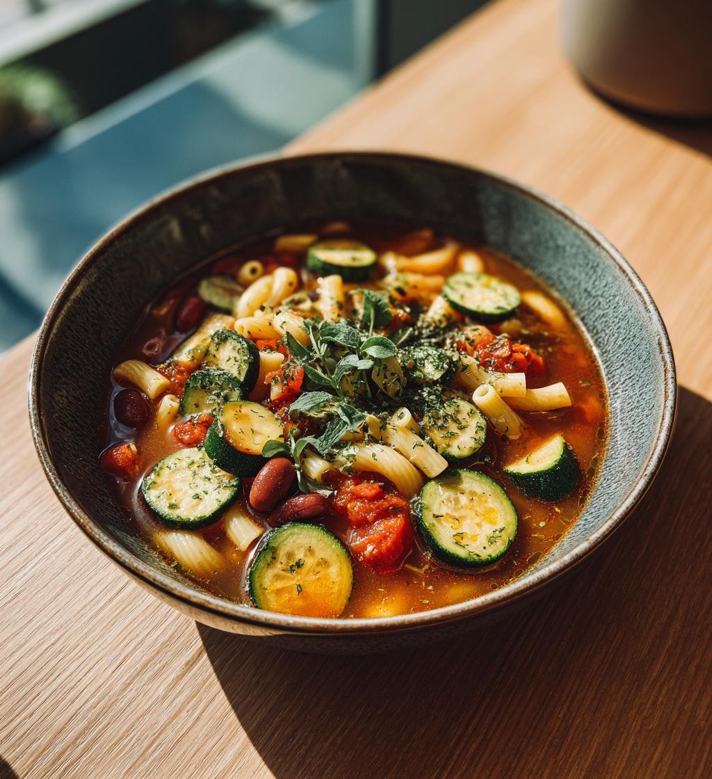 Minestronesoppa med bönor pasta och zucchini – Enkel och God