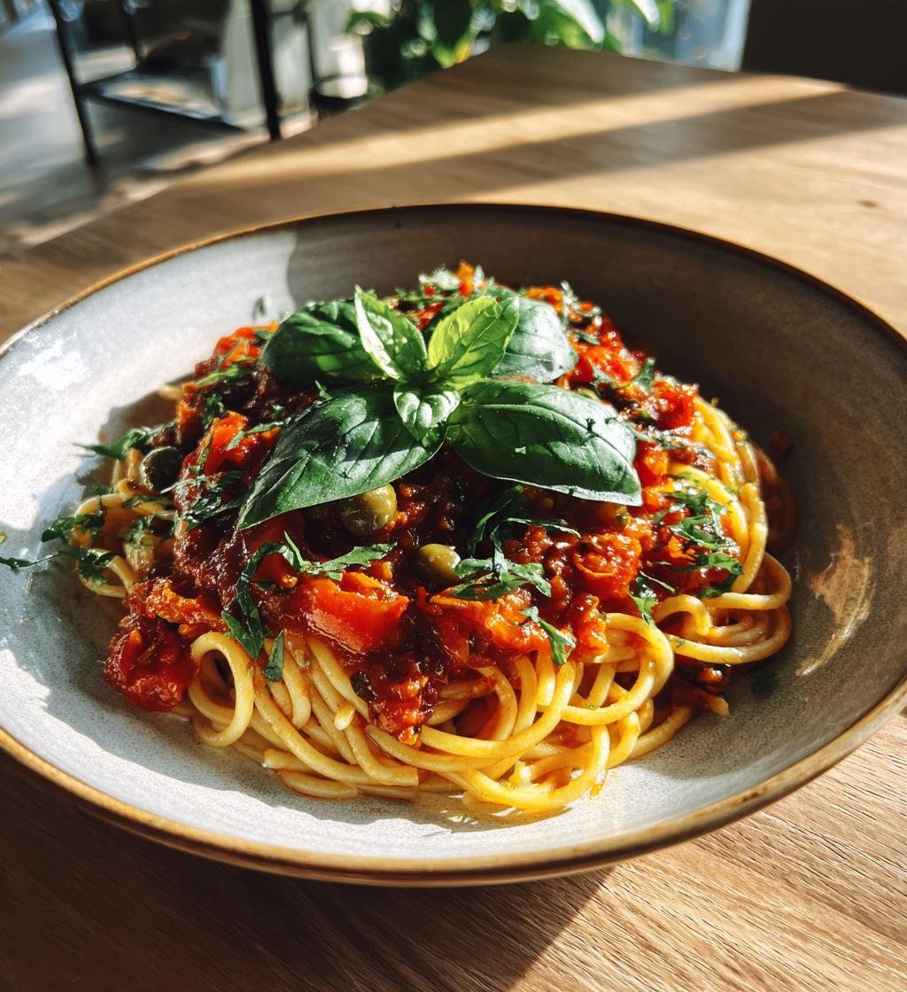 Pasta puttanesca med oliver och kapris - Enkel och God