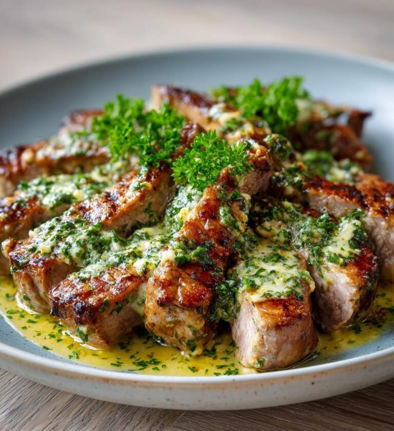 Grillad fläskfilé med vitlökssmör