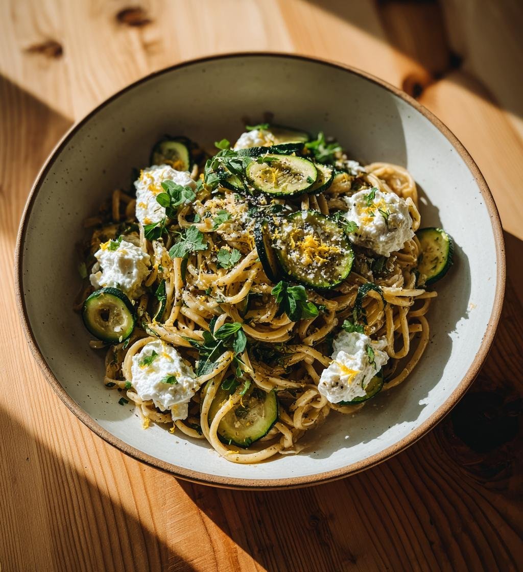 Sommarpasta med zucchini ricotta och citron – Enkel och God!
