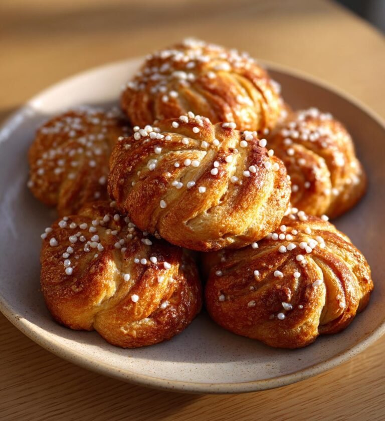 Kanelbullesnittar med pärlsocker