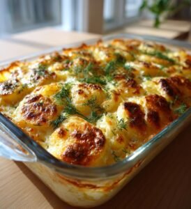 Färskpotatisgratäng med dill Västerbottensost och gräslök