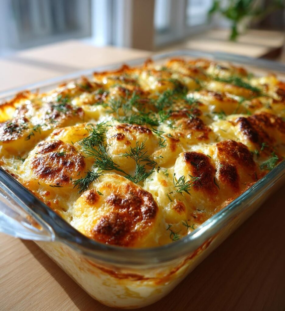 Färskpotatisgratäng med dill Västerbottensost och gräslök