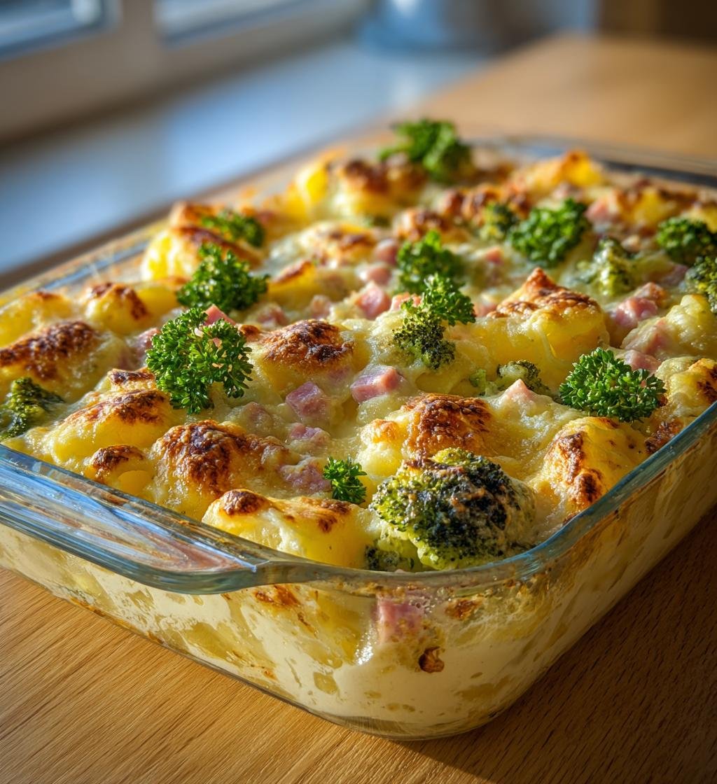 Krämig potatisgratäng med kassler och broccoli – Enkel och God!