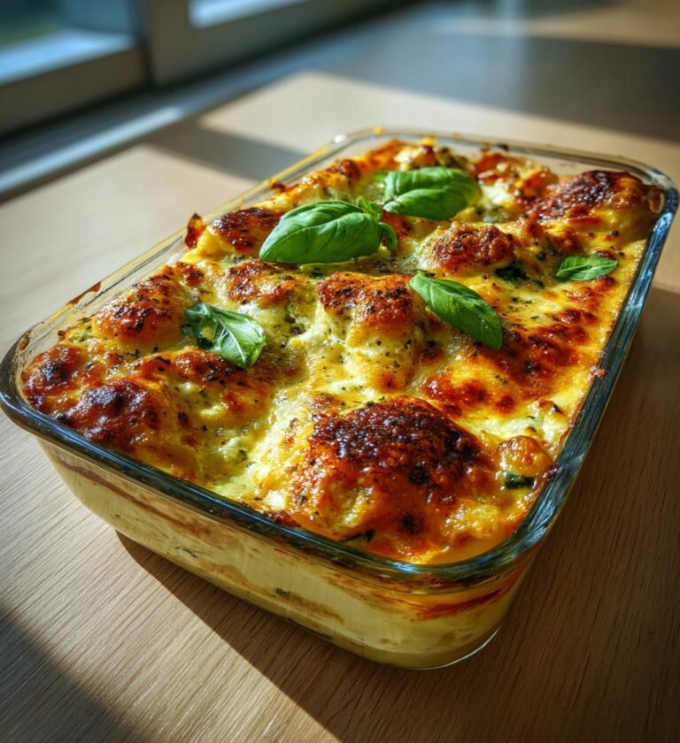 Kycklinglasagne med pesto spenat och mozzarella