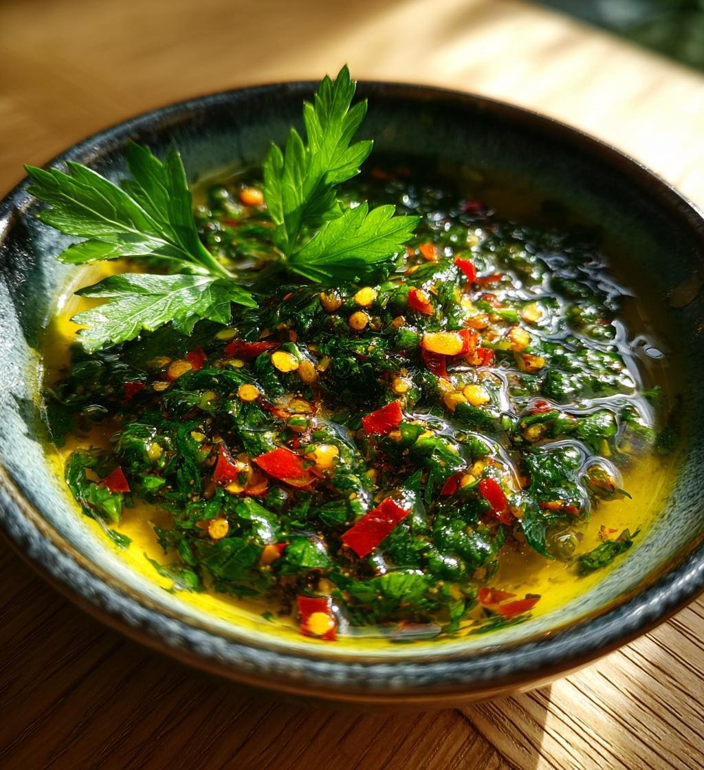 Chimichurri med persilja citron och chili – Bästa örtsåsen för grillat - steg för steg