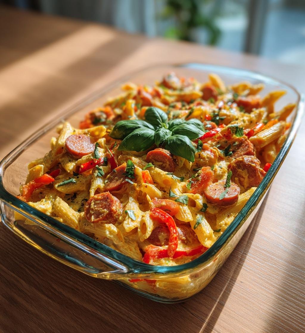 One pot pasta med korv paprika och färskost – Enkel och god middag