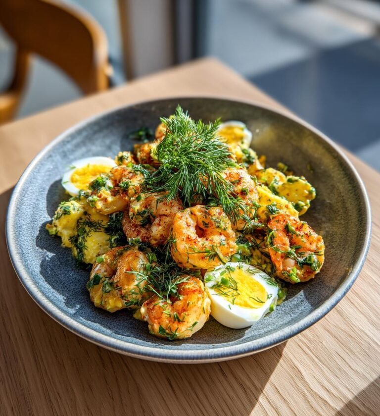 Räksallad med ägg, dill och citron