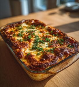 Kycklingmoussaka med aubergine och mozzarella