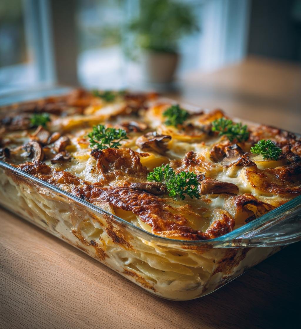 Potatiskaka fylld med svamp och ost – Enkel och God