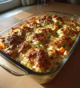 Kycklinglåda med rotfrukter, grönkål och cheddar