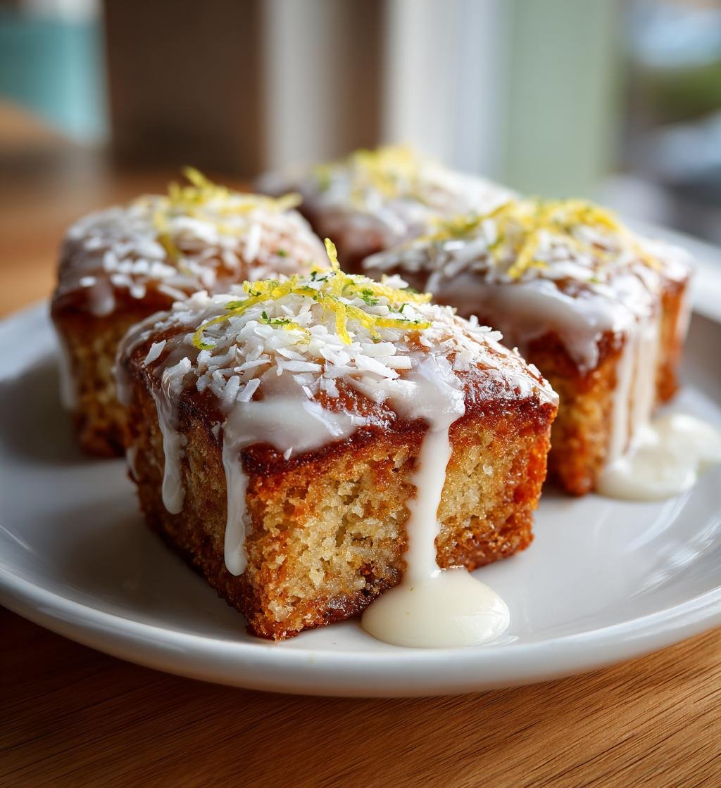 Kokos- och citronrutor med len glasyr – Enkel och God Efterrätt