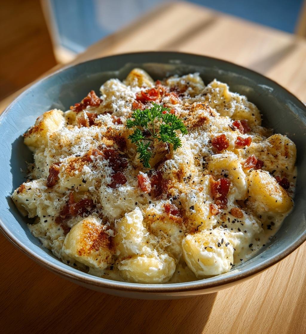 Gnocchi carbonara med bacon och parmesan – Enkel och krämig rätt - steg för steg